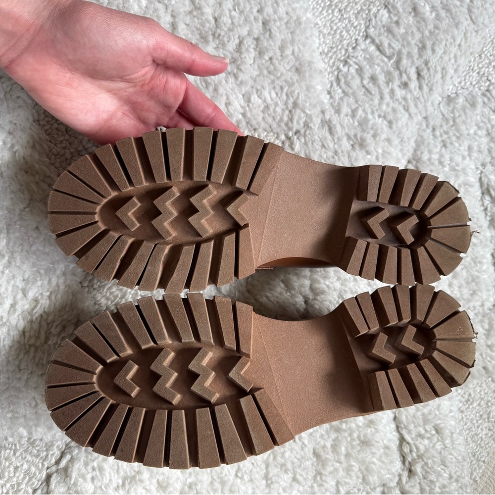 Madden Girl Cognac Lug-Sole Penny Loafers - Picture 4 of 6